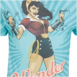 DC Comics Men's Bombshell Wonder Woman T-Shirt - Blue -Fashion Clothing Shop 11321734 4804412011690449