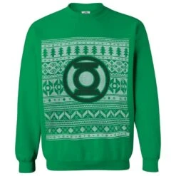 DC Comics Men's Green Lantern Christmas Fairisle Sweatshirt - Green