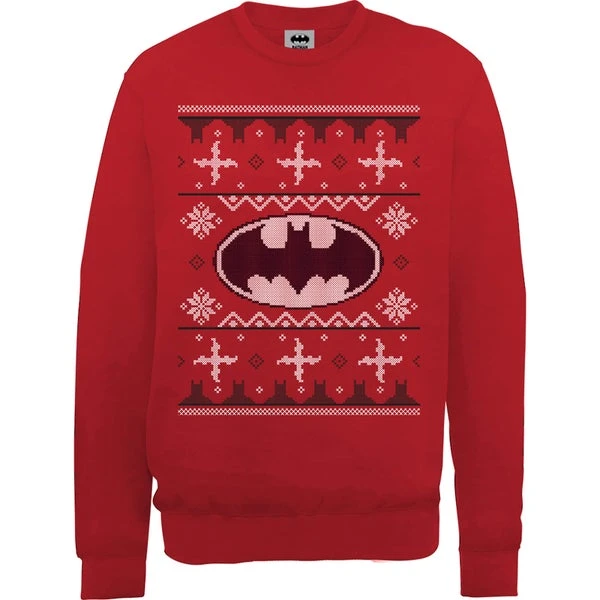 DC Comics Batman Christmas Knit Logo Red Christmas Sweater 3 DC Comics Batman Christmas Knit Logo Red Christmas Sweater