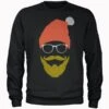 Hipster Santa Glitter Beard Black Christmas Sweatshirt -Fashion Clothing Shop 11579575 4874526248138107