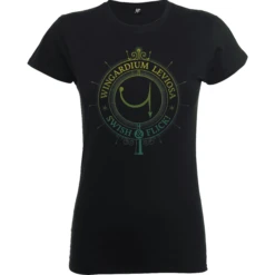 Harry Potter Wingardium Leviosa Swish And Flick Women's Black T-Shirt