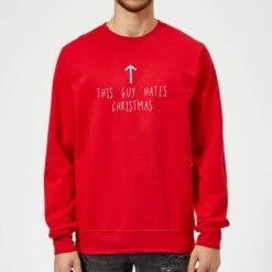 This Guy Hates Christmas Sweatshirt - Red