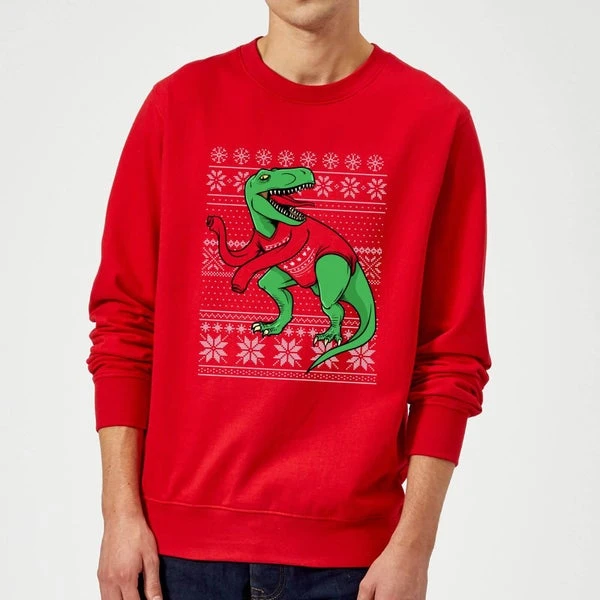 T-Rex Sleeves Sweatshirt - Red 3 T-Rex Sleeves Sweatshirt - Red