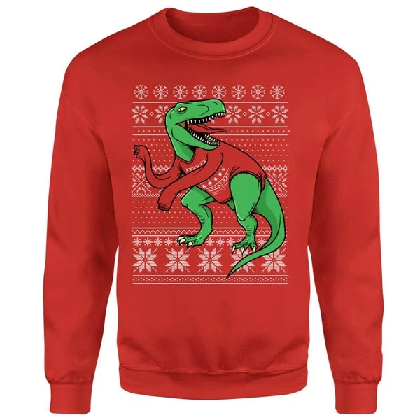 T-Rex Sleeves Sweatshirt - Red 6 T-Rex Sleeves Sweatshirt - Red - Image 4