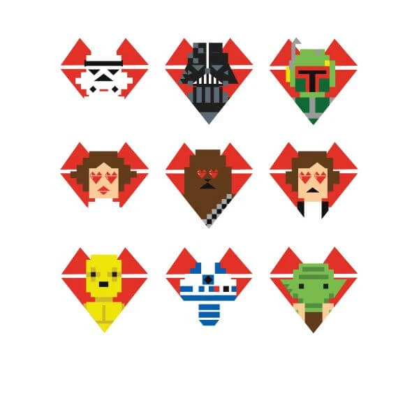 Star Wars Valentine's Pixel Montage Women's T-Shirt - White 4 Star Wars Valentine's Pixel Montage Women's T-Shirt - White - Image 2