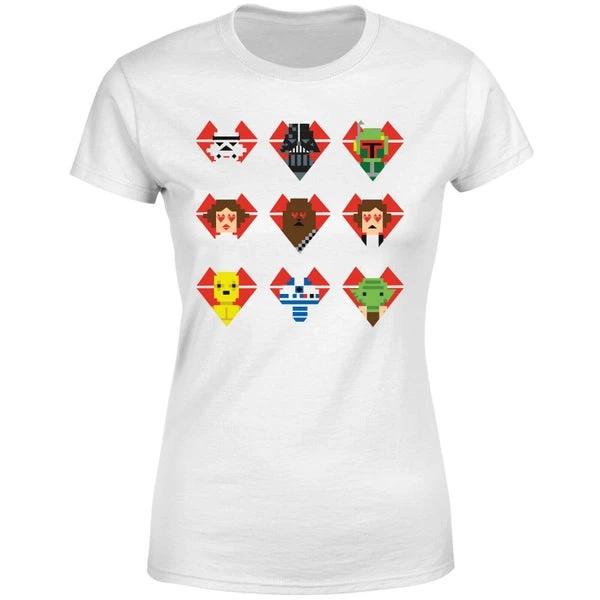 Star Wars Valentine's Pixel Montage Women's T-Shirt - White 7 Star Wars Valentine's Pixel Montage Women's T-Shirt - White - Image 5