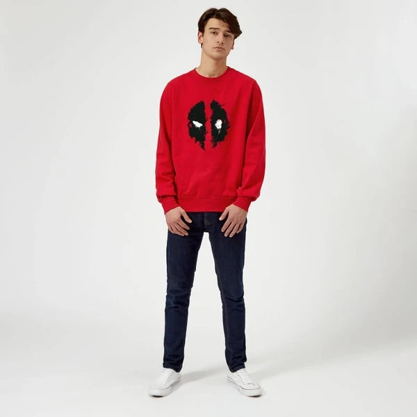 Marvel Deadpool Splat Face Sweatshirt - Red 5 Marvel Deadpool Splat Face Sweatshirt - Red - Image 3