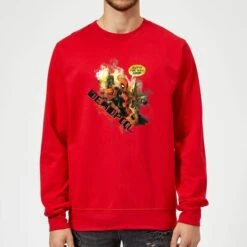 Marvel Deadpool Outta The Way Nerd Sweatshirt - Red
