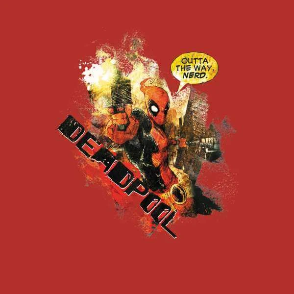 Marvel Deadpool Outta The Way Nerd Sweatshirt - Red 4 Marvel Deadpool Outta The Way Nerd Sweatshirt - Red - Image 2