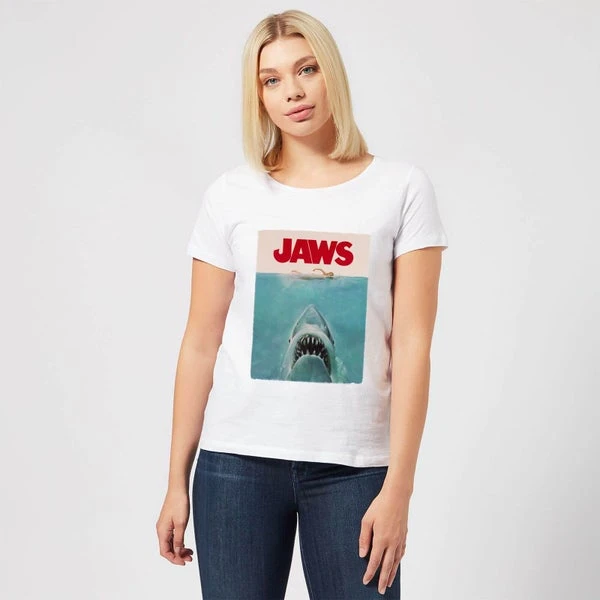 Jaws Classic Poster Women's T-Shirt - White 5 Jaws Classic Poster Women's T-Shirt - White - Image 3