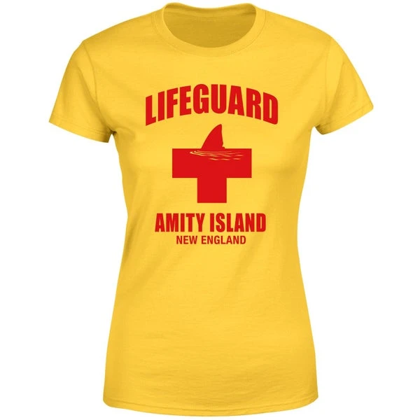 Jaws Amity Island Lifeguard Women's T-Shirt - Yellow 7 Jaws Amity Island Lifeguard Women's T-Shirt - Yellow - Image 5