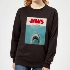 Jaws Classic Poster Women's Sweatshirt - Black