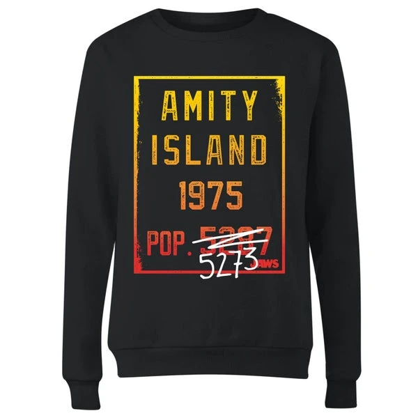 Jaws Amity Population Women's Sweatshirt - Black 6 Jaws Amity Population Women's Sweatshirt - Black - Image 4