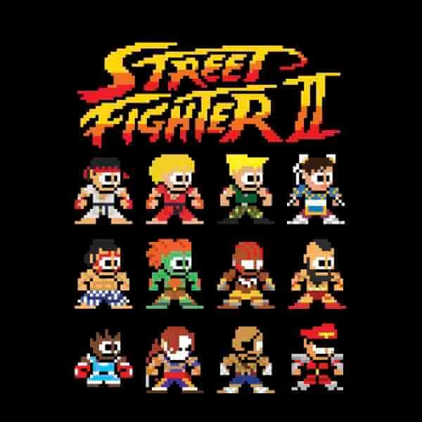 Street Fighter 2 Pixel Characters Men's T-Shirt - Black 3 Street Fighter 2 Pixel Characters Men's T-Shirt - Black - Image 2