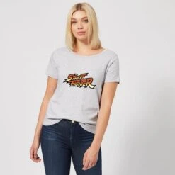 Street Fighter Logo Women's T-Shirt - Grey -Fashion Clothing Shop 11730667 2454624482538536