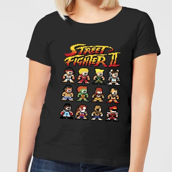 Street Fighter 2 Pixel Characters Women's T-Shirt - Black 3 Street Fighter 2 Pixel Characters Women's T-Shirt - Black