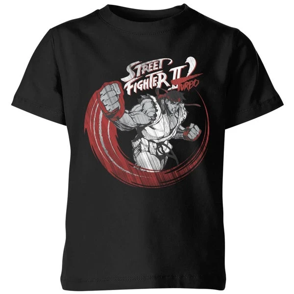 Street Fighter RYU Sketch Kids' T-Shirt - Black 3 Street Fighter RYU Sketch Kids' T-Shirt - Black