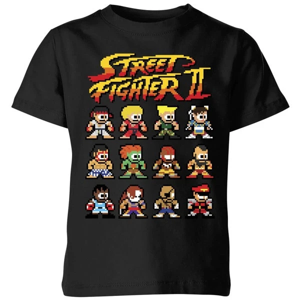 Street Fighter 2 Pixel Characters Kids' T-Shirt - Black 3 Street Fighter 2 Pixel Characters Kids' T-Shirt - Black