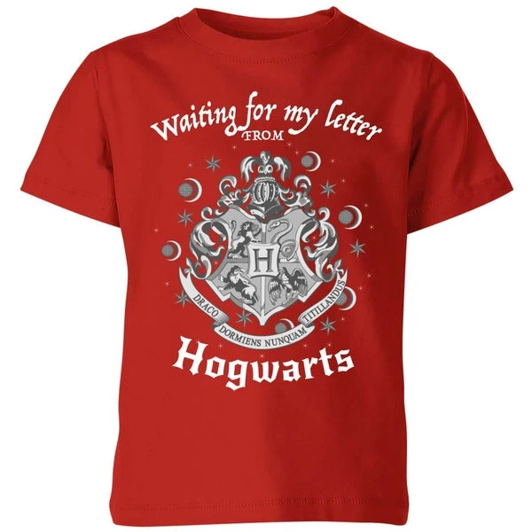 Harry Potter Waiting For My Letter From Hogwarts Kids' T-Shirt - Red 3 Harry Potter Waiting For My Letter From Hogwarts Kids' T-Shirt - Red