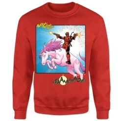 Marvel Deadpool Unicorn Battle Sweatshirt - Red -Fashion Clothing Shop 11789210 1074625289508482