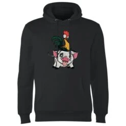 Disney Moana Hei Hei And Pua Hoodie - Black