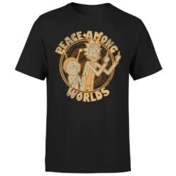 Rick And Morty Peace Among Worlds Men's T-Shirt - Black
