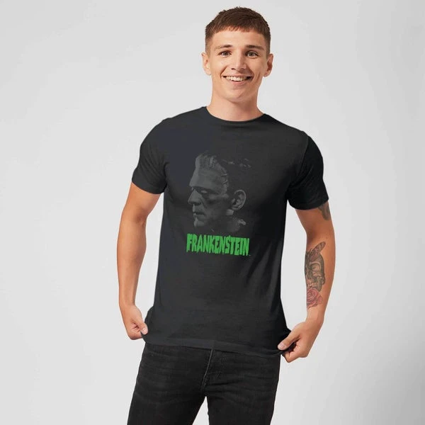 Universal Monsters Frankenstein Greyscale Men's T-Shirt - Black 5 Universal Monsters Frankenstein Greyscale Men's T-Shirt - Black - Image 3