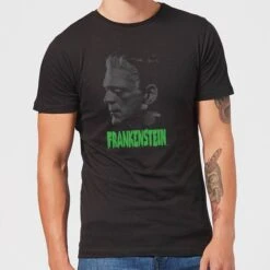 Universal Monsters Frankenstein Greyscale Men's T-Shirt - Black