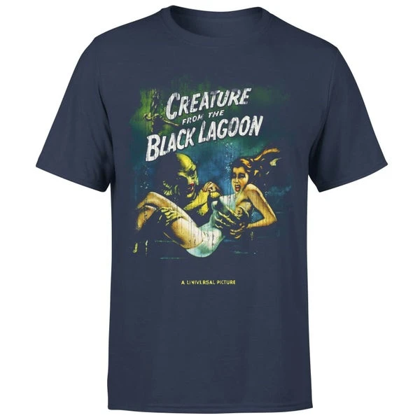 Universal Monsters Creature From The Black Lagoon Vintage Poster Men's T-Shirt - Navy 7 Universal Monsters Creature From The Black Lagoon Vintage Poster Men's T-Shirt - Navy - Image 5