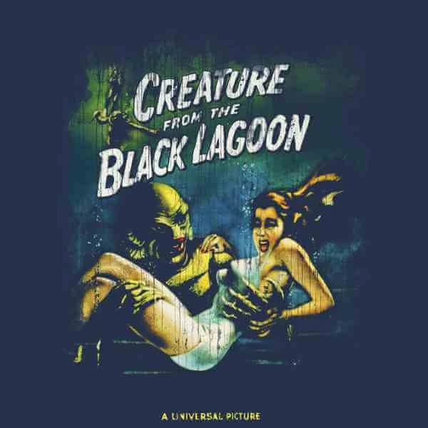 Universal Monsters Creature From The Black Lagoon Vintage Poster Men's T-Shirt - Navy 4 Universal Monsters Creature From The Black Lagoon Vintage Poster Men's T-Shirt - Navy - Image 2