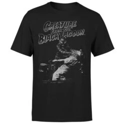 Universal Monsters Creature From The Black Lagoon Black And White Men's T-Shirt - Black -Fashion Clothing Shop 11908471 9844617568465413