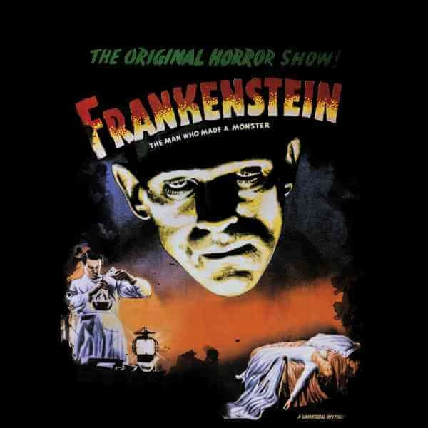 Universal Monsters Frankenstein Vintage Poster Men's T-Shirt - Black 4 Universal Monsters Frankenstein Vintage Poster Men's T-Shirt - Black - Image 2