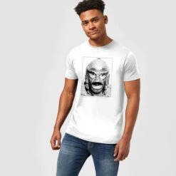 Universal Monsters Creature From The Black Lagoon Portrait Men's T-Shirt - White -Fashion Clothing Shop 11908546 1544617568845333