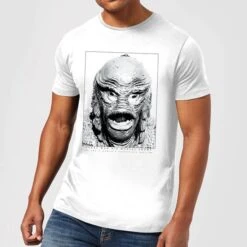 Universal Monsters Creature From The Black Lagoon Portrait Men's T-Shirt - White
