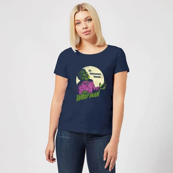Universal Monsters The Wolfman Retro Women's T-Shirt - Navy 5 Universal Monsters The Wolfman Retro Women's T-Shirt - Navy - Image 3
