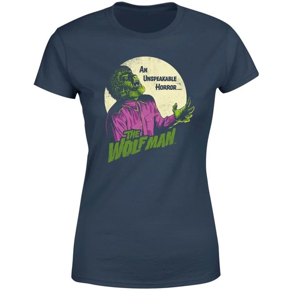 Universal Monsters The Wolfman Retro Women's T-Shirt - Navy 7 Universal Monsters The Wolfman Retro Women's T-Shirt - Navy - Image 5