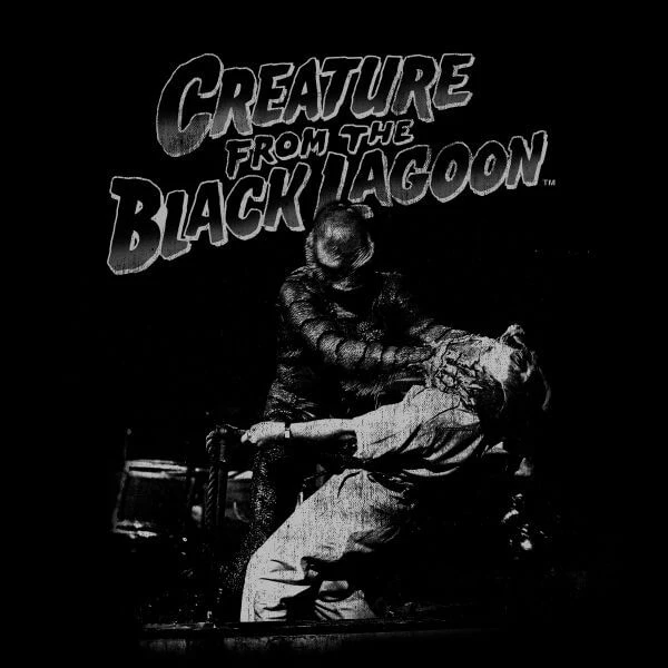 Universal Monsters Creature From The Black Lagoon Black And White Women's T-Shirt - Black 4 Universal Monsters Creature From The Black Lagoon Black And White Women's T-Shirt - Black - Image 2