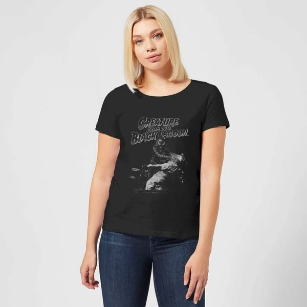 Universal Monsters Creature From The Black Lagoon Black And White Women's T-Shirt - Black 5 Universal Monsters Creature From The Black Lagoon Black And White Women's T-Shirt - Black - Image 3