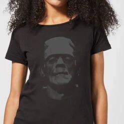 Universal Monsters Frankenstein Black And White Women's T-Shirt - Black