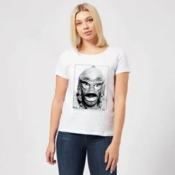 Universal Monsters Creature From The Black Lagoon Portrait Women's T-Shirt - White -Fashion Clothing Shop 11908687 6384624304378448