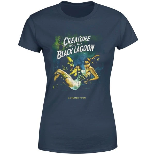 Universal Monsters Creature From The Black Lagoon Vintage Poster Women's T-Shirt - Navy 7 Universal Monsters Creature From The Black Lagoon Vintage Poster Women's T-Shirt - Navy - Image 5