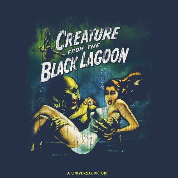 Universal Monsters Creature From The Black Lagoon Vintage Poster Women's T-Shirt - Navy 4 Universal Monsters Creature From The Black Lagoon Vintage Poster Women's T-Shirt - Navy - Image 2