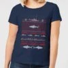 Jaws Great White Christmas Women's T-Shirt - Navy -Fashion Clothing Shop 11919479 2094624487722659