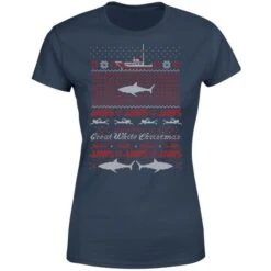 Jaws Great White Christmas Women's T-Shirt - Navy 11 Jaws Great White Christmas Women's T-Shirt - Navy -Fashion Clothing Shop 11919479 2564624488062436
