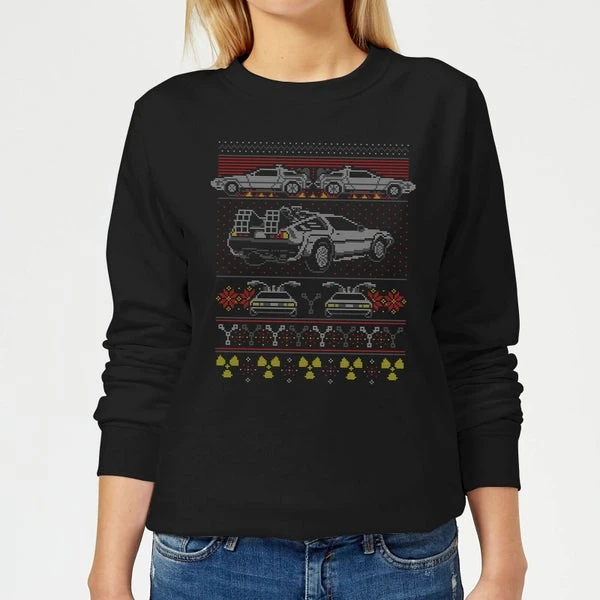 Back To The Future Back In Time For Christmas Women's Christmas Jumper - Black 3 Back To The Future Back In Time For Christmas Women's Christmas Jumper - Black