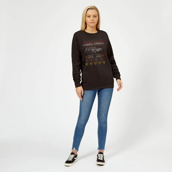 Back To The Future Back In Time For Christmas Women's Christmas Jumper - Black 5 Back To The Future Back In Time For Christmas Women's Christmas Jumper - Black - Image 3