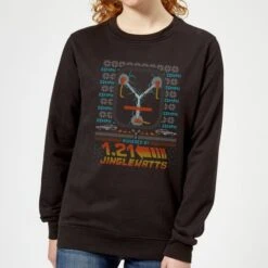 Back To The Future 1.21 Jinglewatts Christmas Women's Christmas Jumper - Black