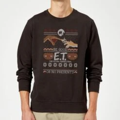 E.T. The Extra-Terrestrial Be Good Or No Presents Christmas Sweatshirt - Black