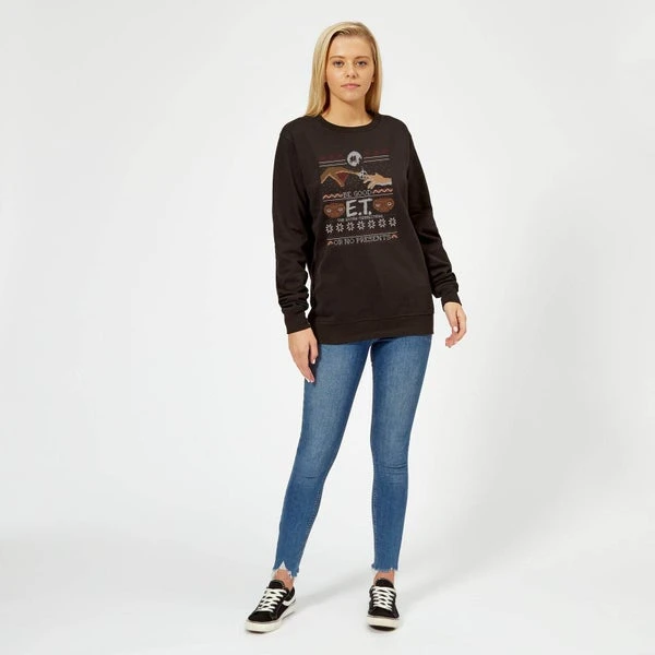 E.T. The Extra-Terrestrial Be Good Or No Presents Women's Christmas Sweatshirt - Black 5 E.T. The Extra-Terrestrial Be Good Or No Presents Women's Christmas Sweatshirt - Black - Image 3