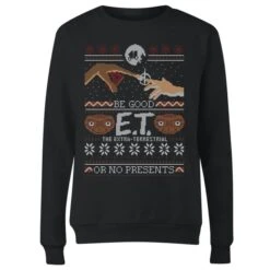 E.T. The Extra-Terrestrial Be Good Or No Presents Women's Christmas Sweatshirt - Black 9 E.T. The Extra-Terrestrial Be Good Or No Presents Women's Christmas Sweatshirt - Black -Fashion Clothing Shop 11920086 1354626286290396